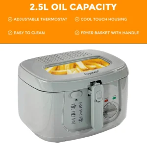 2.5L Deep Fat Fryer Chip Electric Non-Stick Pan & Safe Basket Handle With Window